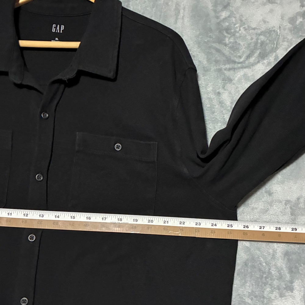 Gap Cotton‎ Stretch Utility Long Sleeve Heavy Shirt Shacket Mens XL Black - Picture 7 of 8
